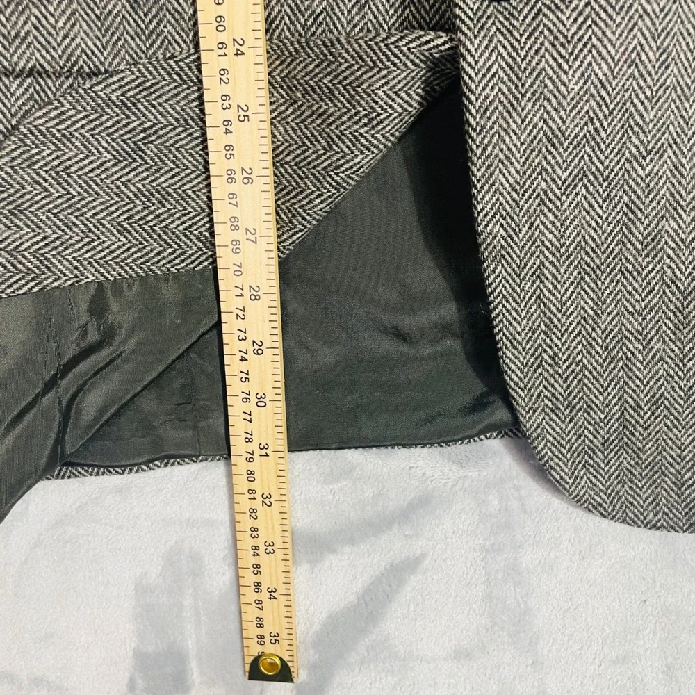 Towncraft Blazer Mens 44R Grey Herringbone Tweed Wool Two Button Sport Coat